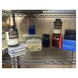 Box of bullets powder, brass, Lee, hand press a