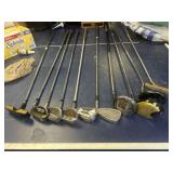 10 Golf Clubs:  3 Putters, 1 & 5 Drivers, 3 & 6