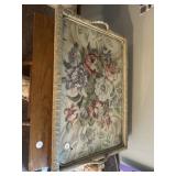 Wicker framed tray