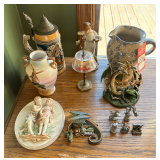 German Beer Stein, Napon Vase & Related Items