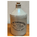 Early "F.W. Pfortner Pure Wines & Liquors Madison IND." Stoneware Jug