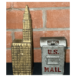 Early City Building & Mailbox Cast Iron Banks