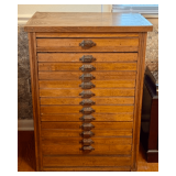 Early 13-Drawer Eye Glass Mfg. Cabinet