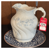 Early Ironstone Pitcher & Oriental Charger