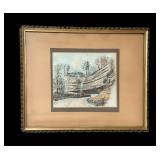 W.M Snyder (1849-1930) "Hanging Rock" Watercolor Framed Artwork