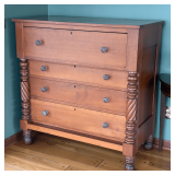 Early American Solid Cherry 3/4 Column Chest