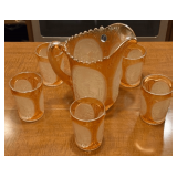 Imperial Glass Co Carnival Glass "Windmill" Pattern Water Set