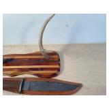 Handforged Bowie Knife Antler Stand