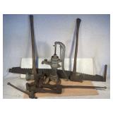 Axes, Vice, Pitcher Pump Indian Cheif, woodsaw