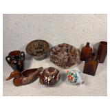 Footed Plated Germany Brown Stoneware