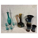 Stone Pitcher 2 Glass Art Glass Gold Vase