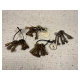 4 Sets of Keys (3 Brass & 1 Skelton Key)