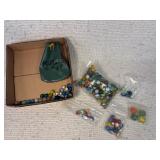 4 shooter Marbles Vintage Marble Bag