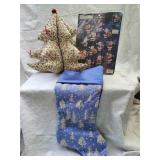 Vintage fabric tree, stocking, felt applique