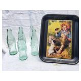 Coca Cola Tray 13in & Bottles