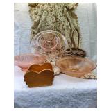 Vintage Glass, Baskets and Blankets