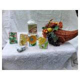 Lighted Cornicopia & Assorted Decor