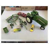 Toy tractor and cars