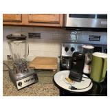 Butchers block, blenders, and kitchen items Butchers block, blenders, and kitchen items