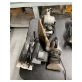 Circular saw, belt sander, vacuum cleaner