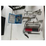 Assorted tools, grease gun