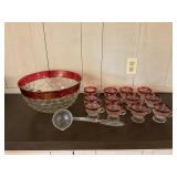 Vtg Indiana glass, punch bowl