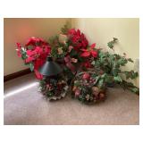 Christmas vases and artificial flowers