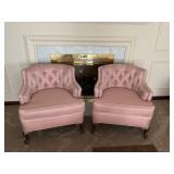 Pair of Pink sitting chairs low backs