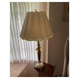 Tall brass and glass lamp