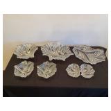 Mikasa Crystal leaf tray serving pieces