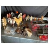 Toy horses and stagecoaches