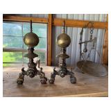 Antique Andirons and Scale