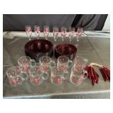 Valentines drinkware, red dishware