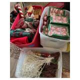 3 totes of Christmas decor