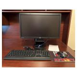 HP Monitor, Lenovo Keyboard, & Logitech Mouse