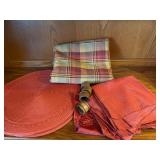 Fall Table Cloth, Place Mats, Napkins & Rings