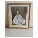 Framed Artwork- Woman in White Gown