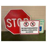 Stop, No Skate-boarding & Handicap Signs