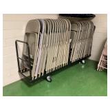30 Folding Chairs with Rolling Cart