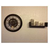 Wall Clock, Candles, Shelf