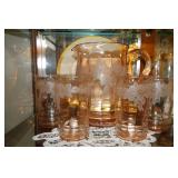 Depression Glass Pitcher & Glasses