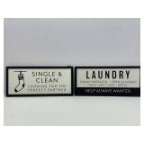 Laundry Room Signs 12 x 5.5 inches