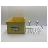 Yellow File Box and Suction Shower Basket
