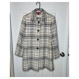 Anne Klein Black Cream and Pink Tweed Coat