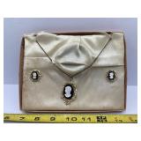 Cameo Necklace and Clip-on Earring Set