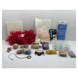 Lot of Craft Supplies:Red Feathers, Rubber Stamps