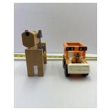 Wooden Dog Abacus Counting Toy and a Tonka School