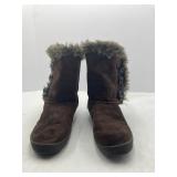 Women's Fur Trimmed Boots Size 9 Brown