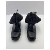 Totes Womens Black Boots Zipper Front Size 7W