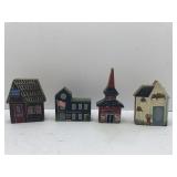 4 Piece Wooden Town Set